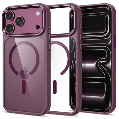 Husa Tech-protect Magmat Magsafe CC pentru iPhone 17 Pro / 18 Pro - Transparent Burgundy