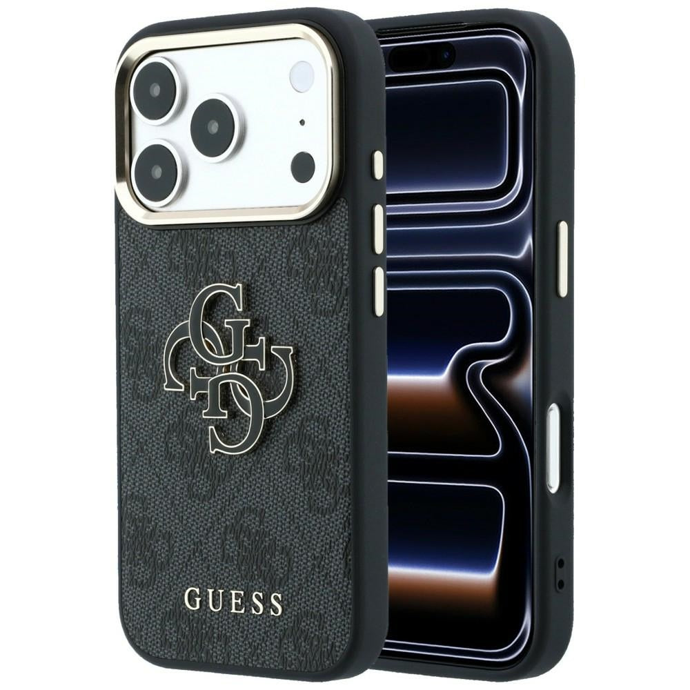 Husa Guess 4G & Big Resin Logo pentru iPhone 17 Pro / 18 Pro - Negru