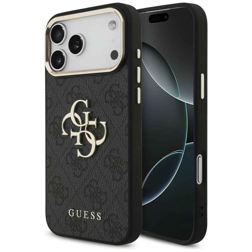 Husa Guess 4G Big 4G Classic Logo pentru iPhone 17 Pro Max / 18 Pro Max - Negru si Auriu