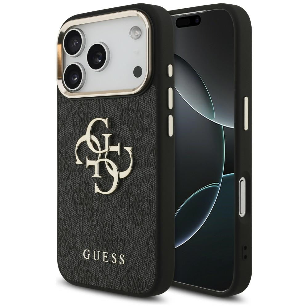 Husa Guess 4G Big 4G Classic Logo pentru iPhone 17 Pro / 18 Pro - Negru si Auriu