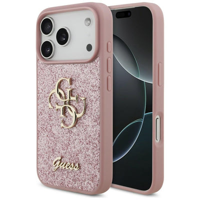 Husa Guess Fixed Glitter Big 4G pentru iPhone 17 Pro / 18 Pro - Roz