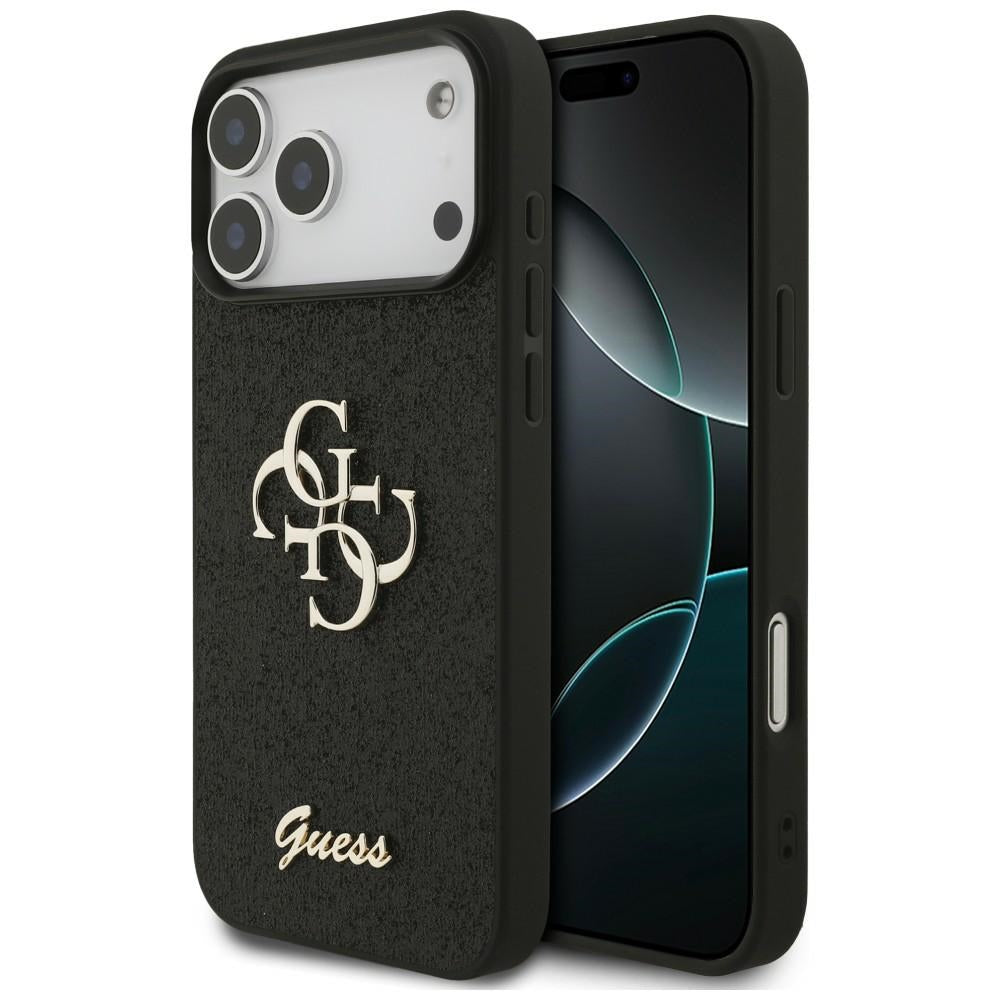 Husa Guess Fixed Glitter Big 4G pentru iPhone 17 Pro Max / 18 Pro Max - Negru