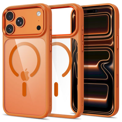 Husa Tech-protect Magmat Magsafe CC pentru iPhone 17 Pro Max / 18 Pro Max - Portocaliu-Transparent