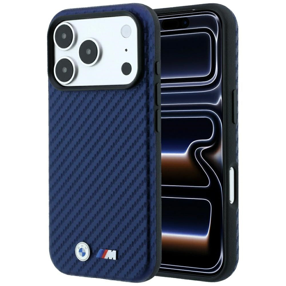 Husa BMW M Carbon Metal Logo Magsafe pentru iPhone 17 Pro Max / 18 Pro Max - Bleumarin