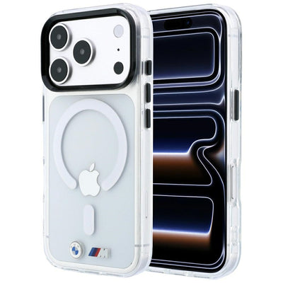 Husa BMW M IML Glossy Metal Logo & Trims Magsafe pentru iPhone 17 Pro / 18 Pro - Transparent