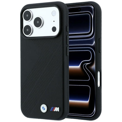 Husa BMW M Tire Track Metal Logo Magsafe pentru iPhone 17 Pro Max / 18 Pro Max - Negru