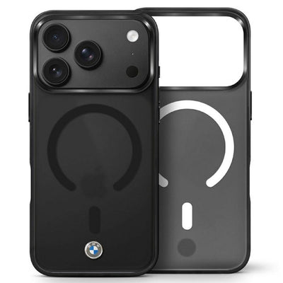 Husa BMW Sign Frosted IML & Metal Logo Magsafe pentru iPhone 17 Pro / 18 Pro - Negru