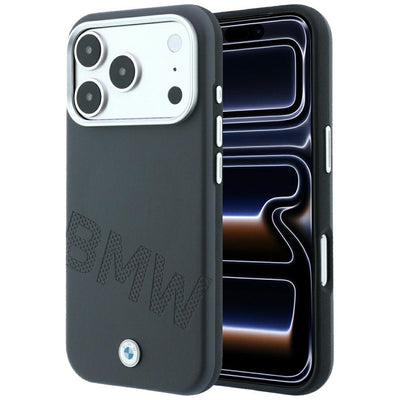Husa BMW Sign Inclined Deboss Letters Magsafe pentru iPhone 17 Pro Max / 18 Pro Max - Gri