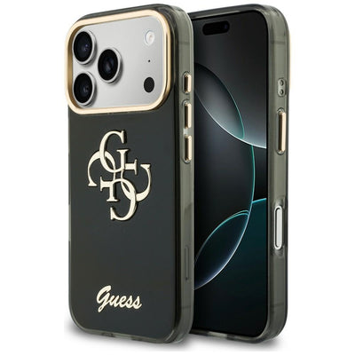 Husa Guess IML 4G Script Metal pentru iPhone 17 Pro / 18 Pro - Negru