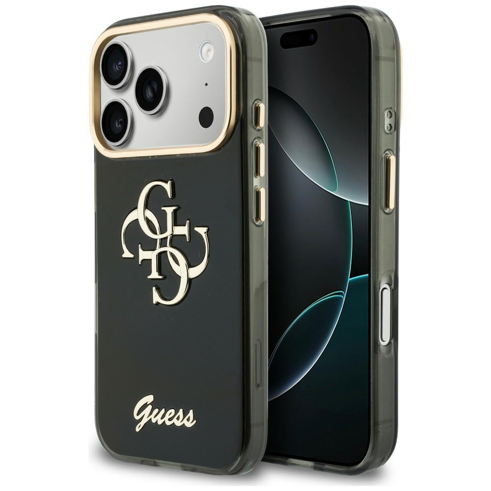 Husa Guess IML 4G Script Metal pentru iPhone 17 Pro Max / 18 Pro Max - Negru