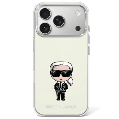 Husa Karl Lagerfeld IML Ikonik Sketch Print Magsafe pentru iPhone 17 Pro / 18 Pro - Bej