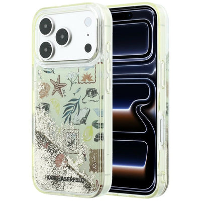 Husa Karl Lagerfeld Liquid Glitter Beach & Sand pentru iPhone 17 Pro / 18 Pro - Bej