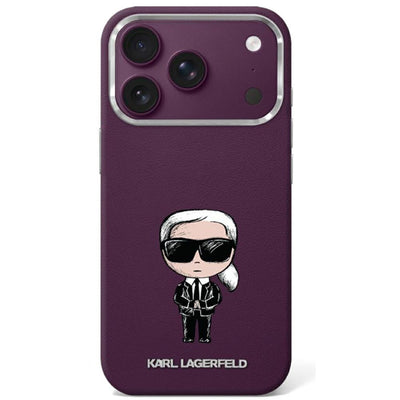 Husa Karl Lagerfeld Smooth Ikonik Sketch Magsafe pentru iPhone 18 Pro / 17 Pro - Burgundy