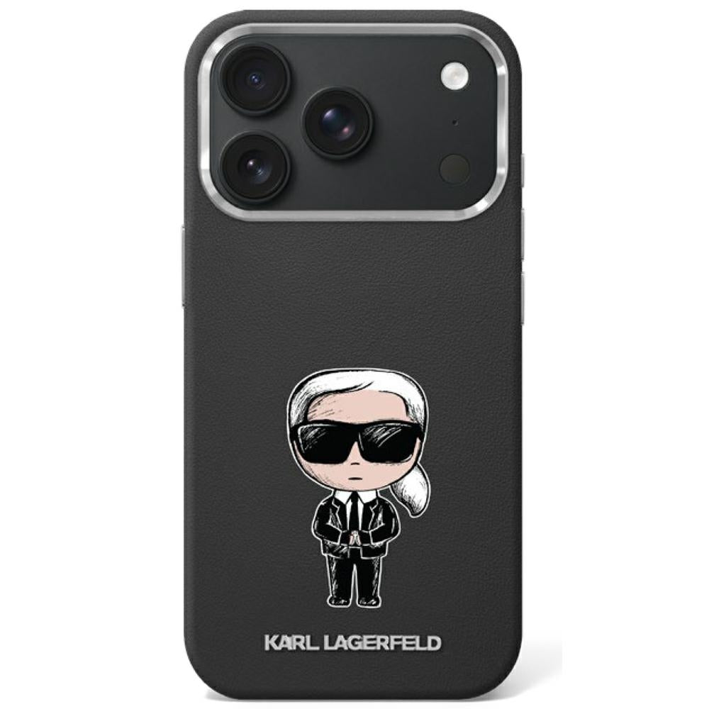 Husa Karl Lagerfeld Smooth Ikonik Sketch Magsafe pentru iPhone 18 Pro / 17 Pro - Negru