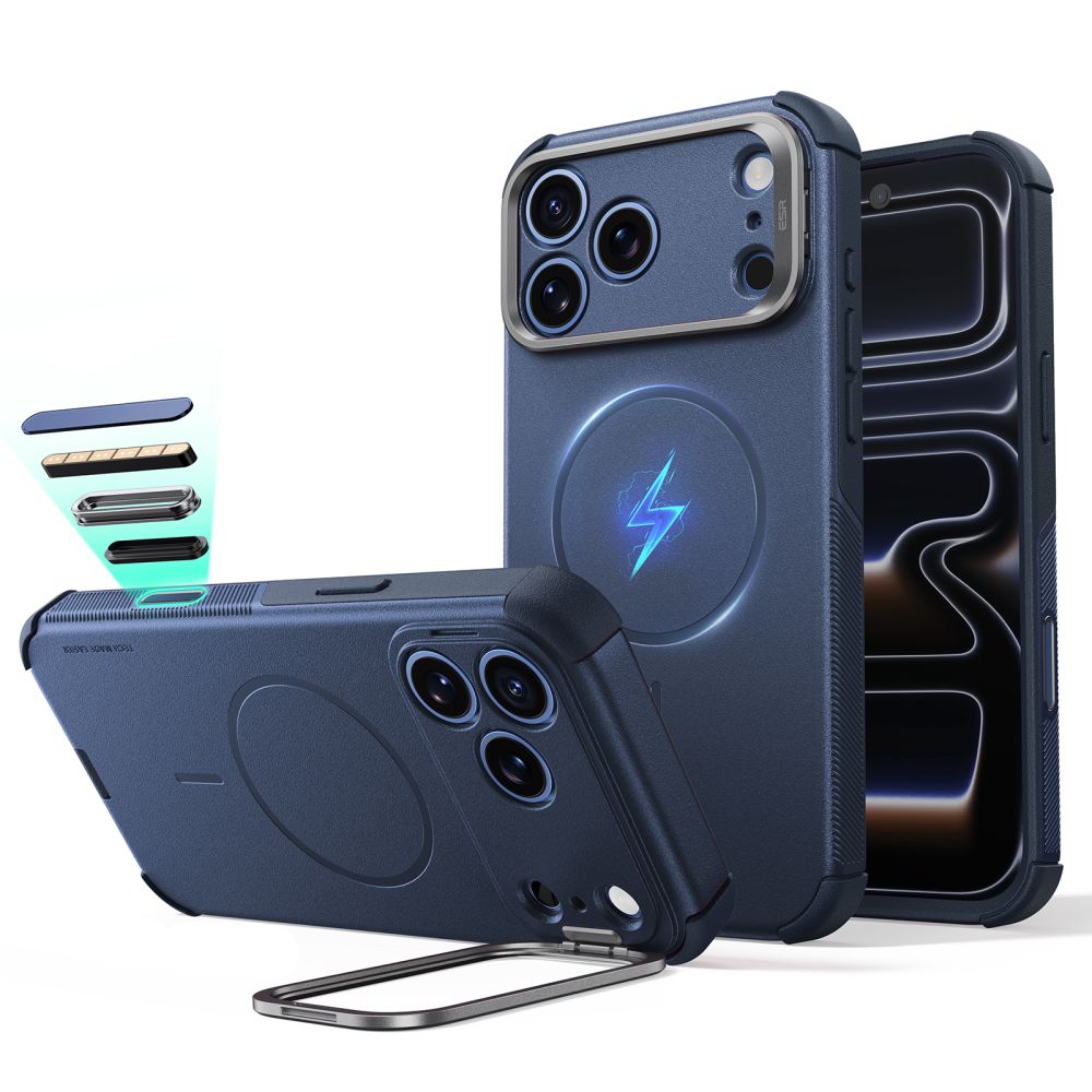 Husa ESR Cyber Tough Kickstand Magsafe pentru iPhone 18 Pro Max / 17 Pro Max - Bleumarin