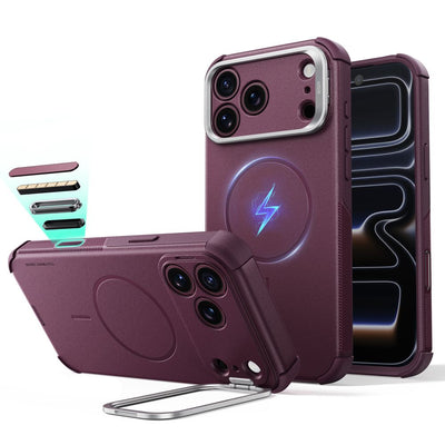 Husa ESR Cyber Tough Kickstand Magsafe pentru iPhone 18 Pro Max / 17 Pro Max - Cherry inchis