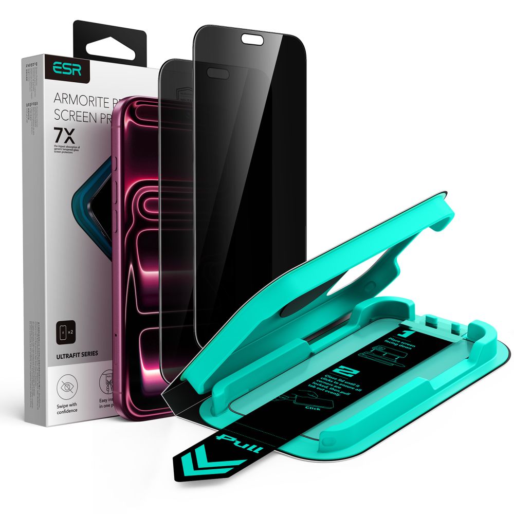 Folie ESR Ultrafit Armorite Privacy 2-Pack sticla pentru iPhone 18 Pro