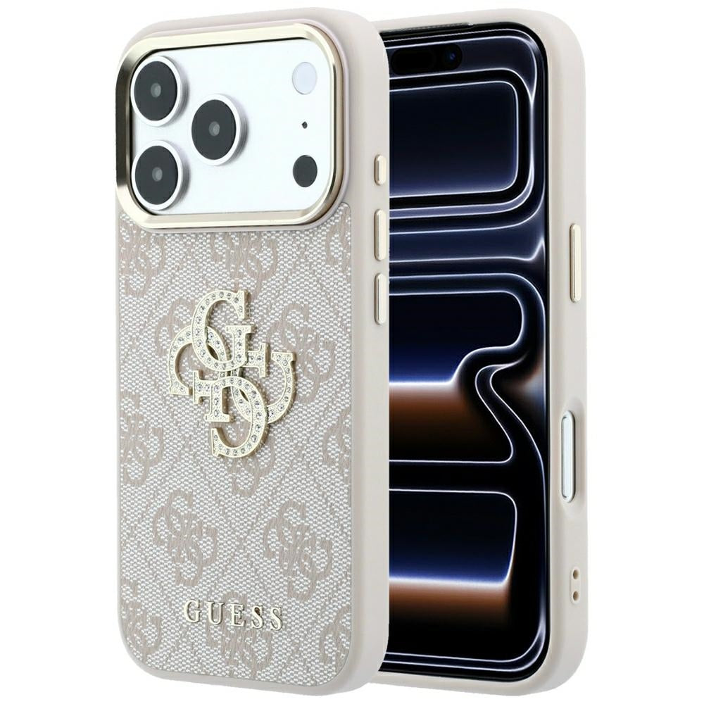 Husa Guess 4G & Big Strass Logo pentru iPhone 17 Pro / 18 Pro - Roz