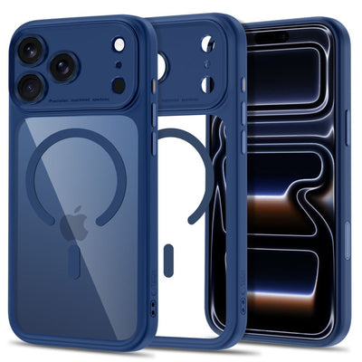 Husa Tech-protect Magpeak Magsafe CC pentru iPhone 18 Pro Max / 17 Pro Max - Transparent Bleumarin