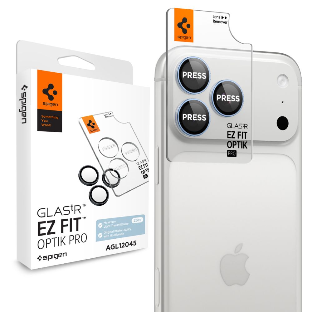 Folie Spigen Optik Pro Glas.tr EZ FIT 2-Pack sticla Camera protectie pentru iPhone 18 Pro / 18 Pro Max - Albastru deschi
