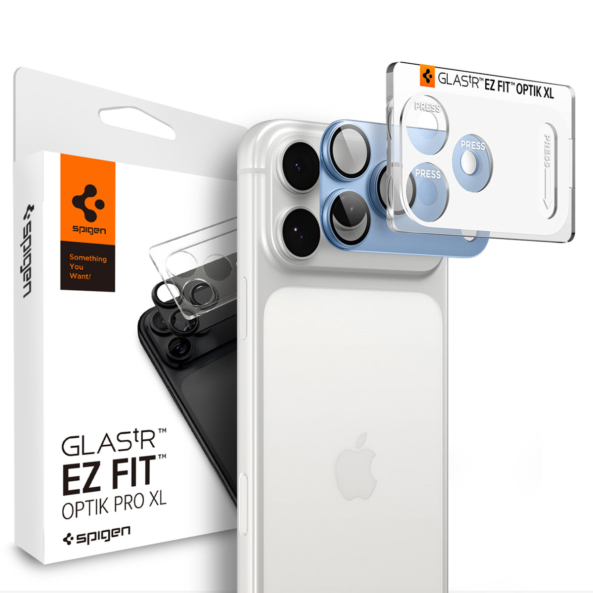Folie Spigen Optik Pro XL Glas.tr EZ FIT sticla Camera protectie pentru iPhone 18 Pro - Albastru deschis