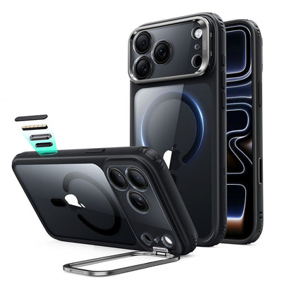 Husa ESR Classic Hybrid Kickstand Magsafe pentru iPhone 18 Pro Max / 17 Pro Max - Transparent Negru
