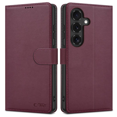 Husa Tech-protect portofel pentru Samsung Galaxy S26 FE - Burgundy