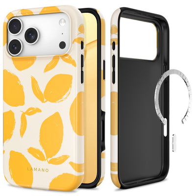 Husa Tech-protect Lamano Magsafe pentru iPhone 18 Pro / 17 Pro - Galben si Alb