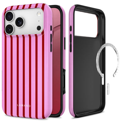 Husa Tech-protect Lamano Magsafe pentru iPhone 18 Pro Max / 17 Pro Max - Roz/Rosu