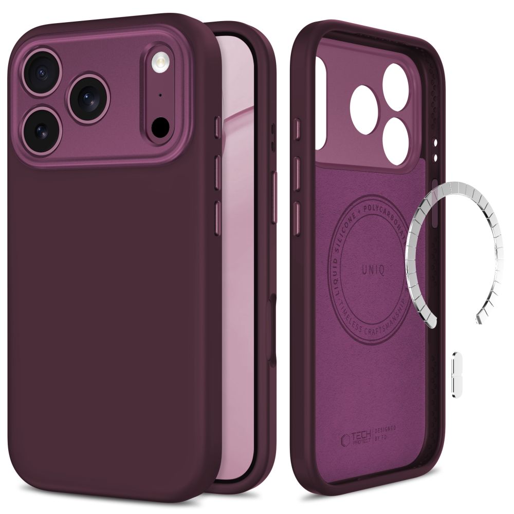 Husa Tech-protect Uniq Magsafe CC pentru iPhone 18 Pro Max / 17 Pro Max - Burgundy