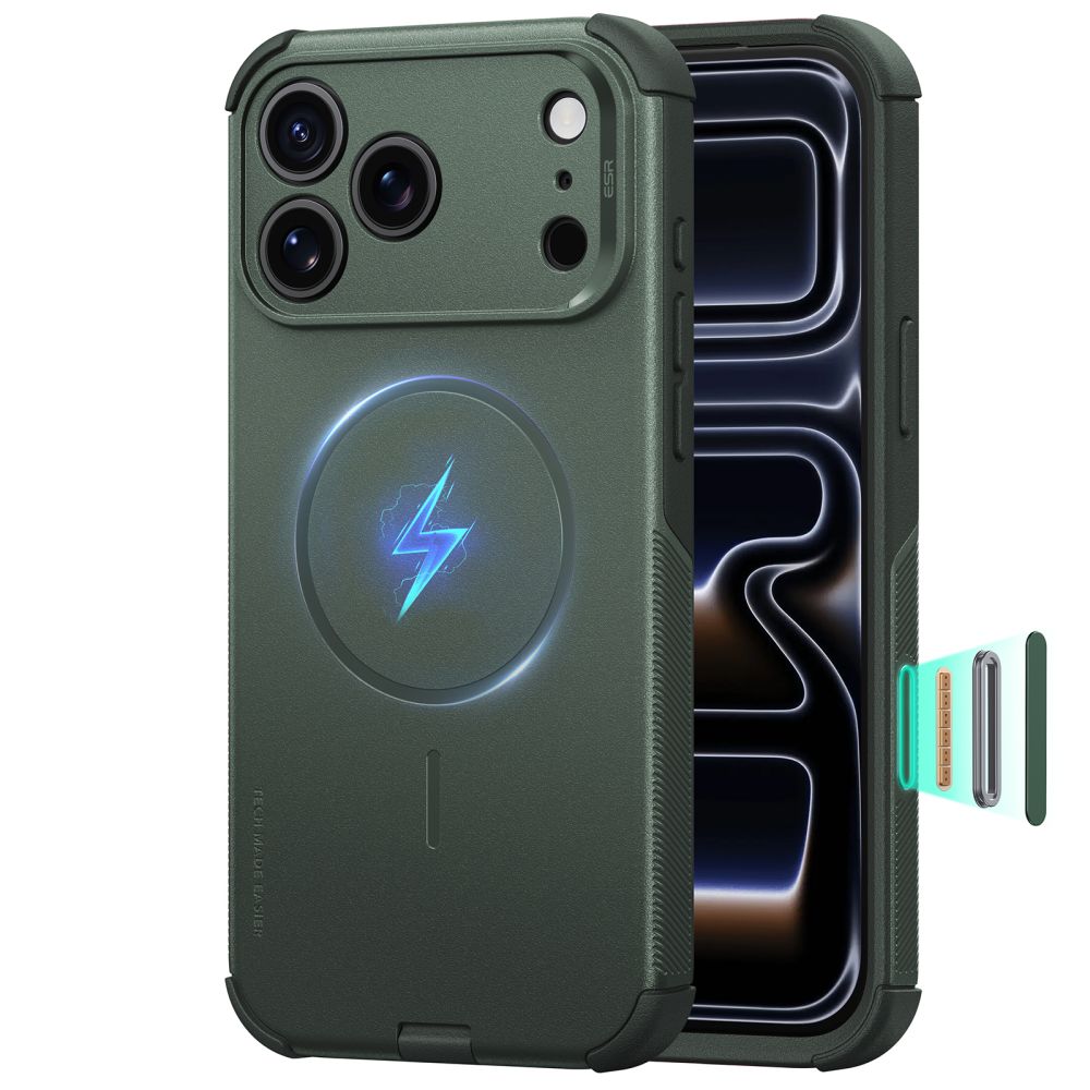 Husa ESR Cyber Tough Magsafe pentru iPhone 18 Pro Max / 17 Pro Max - Verde