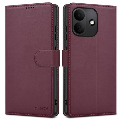 Husa Tech-protect portofel pentru Xiaomi Redmi Note 17 Pro 5G - Burgundy