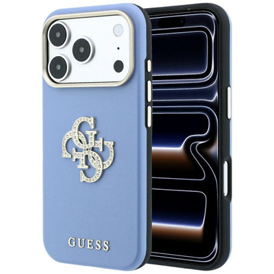 Husa Guess Smooth & Big Strass Logo pentru iPhone 18 Pro Max / 17 Pro Max - Albastru