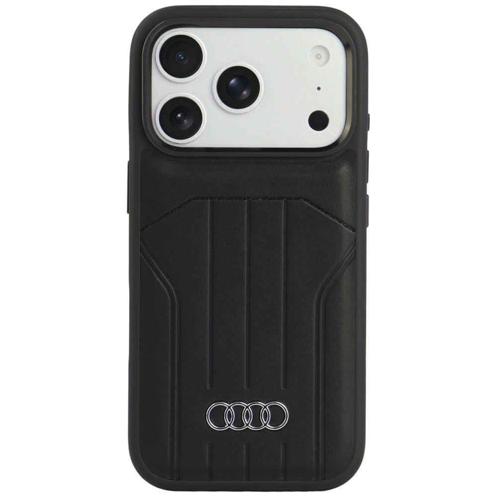 Husa Audi piele sintetica Magsafe pentru iPhone 18 Pro / 17 Pro - Negru