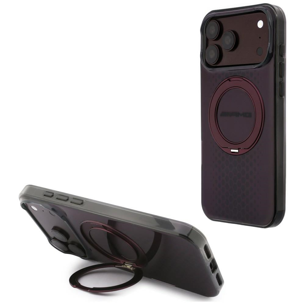 Husa Mercedes AMG IML Double Layer Urban Line cu Ring Stand Magsafe pentru iPhone 18 Pro Max / 17 Pro Max - Burgundy
