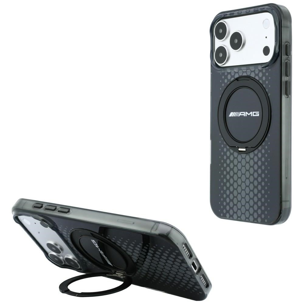 Husa Mercedes AMG IML Double Layer Urban Line cu Ring Stand Magsafe pentru iPhone 18 Pro Max / 17 Pro Max - Negru