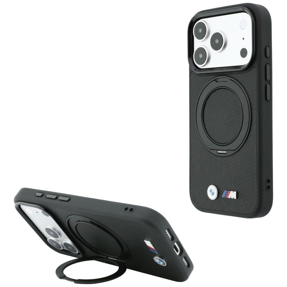 Husa BMW Kevlar Ring Stand 360 Magsafe pentru iPhone 18 Pro Max / 17 Pro Max - Negru