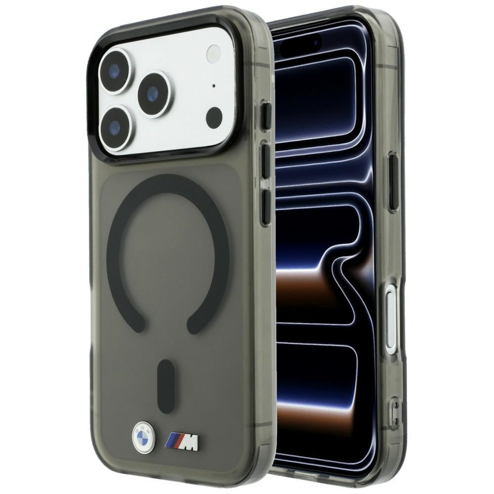 Husa BMW M IML Frosted Metal Logo & Trims Magsafe pentru iPhone 18 Pro / 17 Pro - Negru