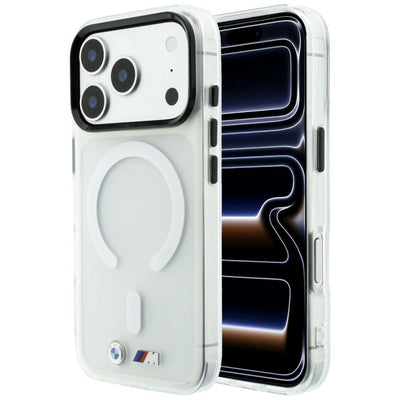 Husa BMW M IML Frosted Metal Logo & Trims Magsafe pentru iPhone 18 Pro Max / 17 Pro Max - Transparent