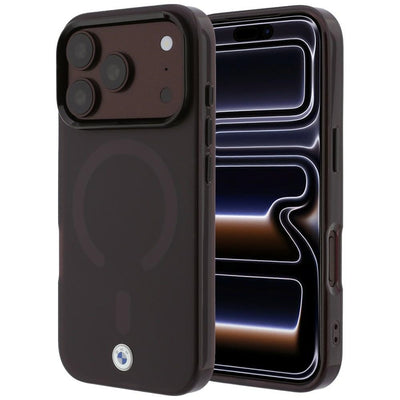 Husa BMW Sign Frosted IML & Metal Logo Magsafe pentru iPhone 18 Pro / 17 Pro - Burgundy