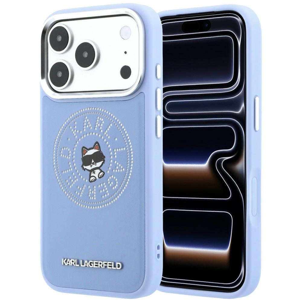 Husa Karl Lagerfeld Point & Choupette Sketch Magsafe pentru iPhone 18 Pro Max / 17 Pro Max - Albastru