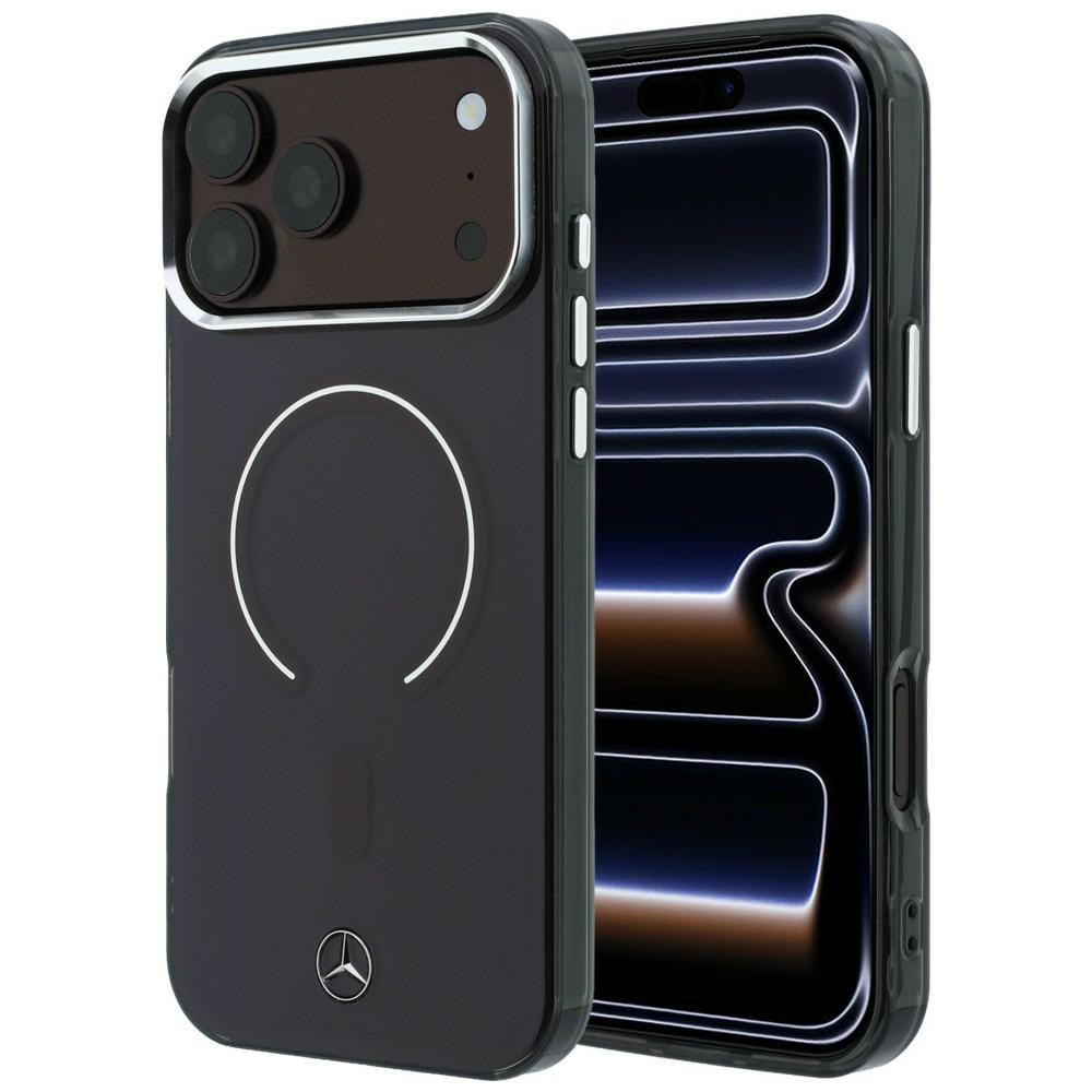 Husa Mercedes Double Layer Iconic Logo Magsafe pentru iPhone 18 Pro Max / 17 Pro Max - Burgundy