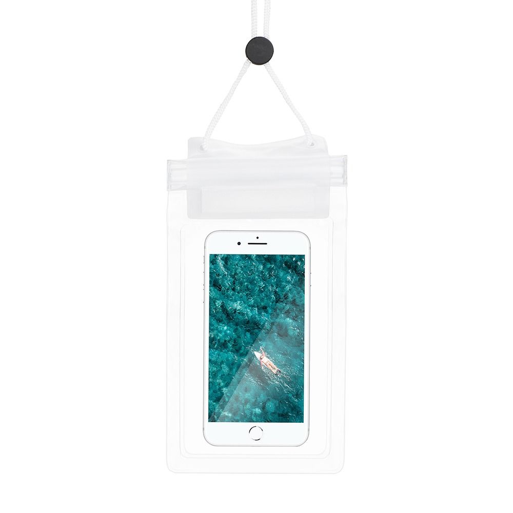Husa Waterproof Bag pentru Mobile Phone cu Zipper Closing Alb