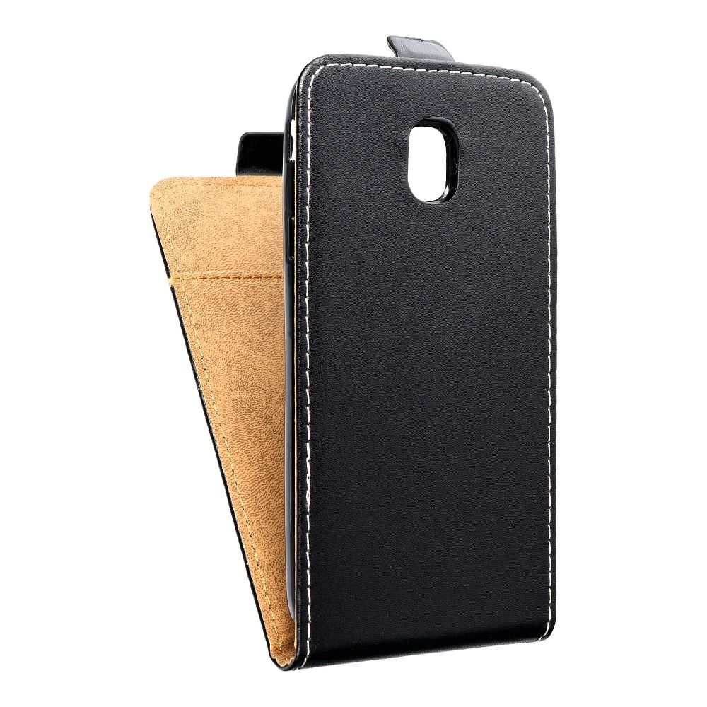 Husa Vertical Flip pentru Samsung J3 2017 Slim Flexi Fresh Negru