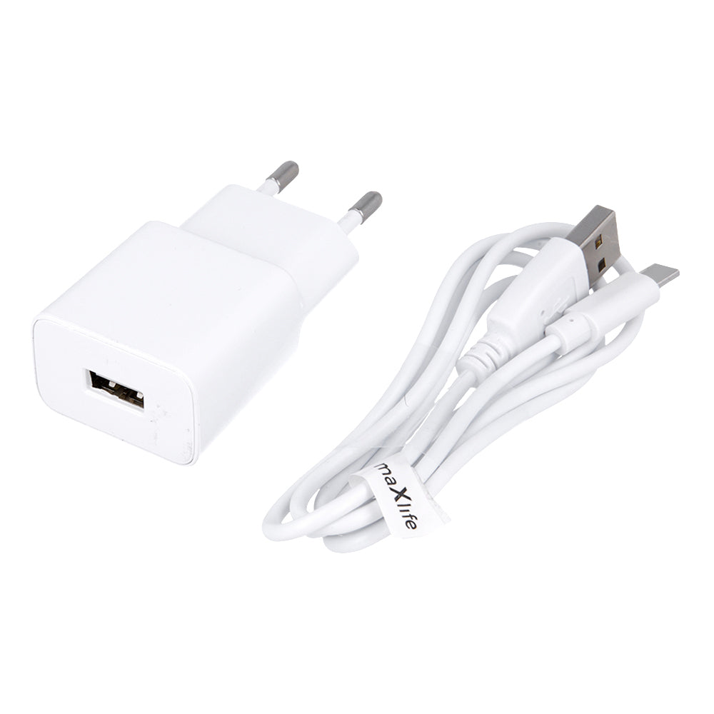 Cablu Maxlife Mxtc-01 Incarcator 1x USB 1A Alb + Usb-c