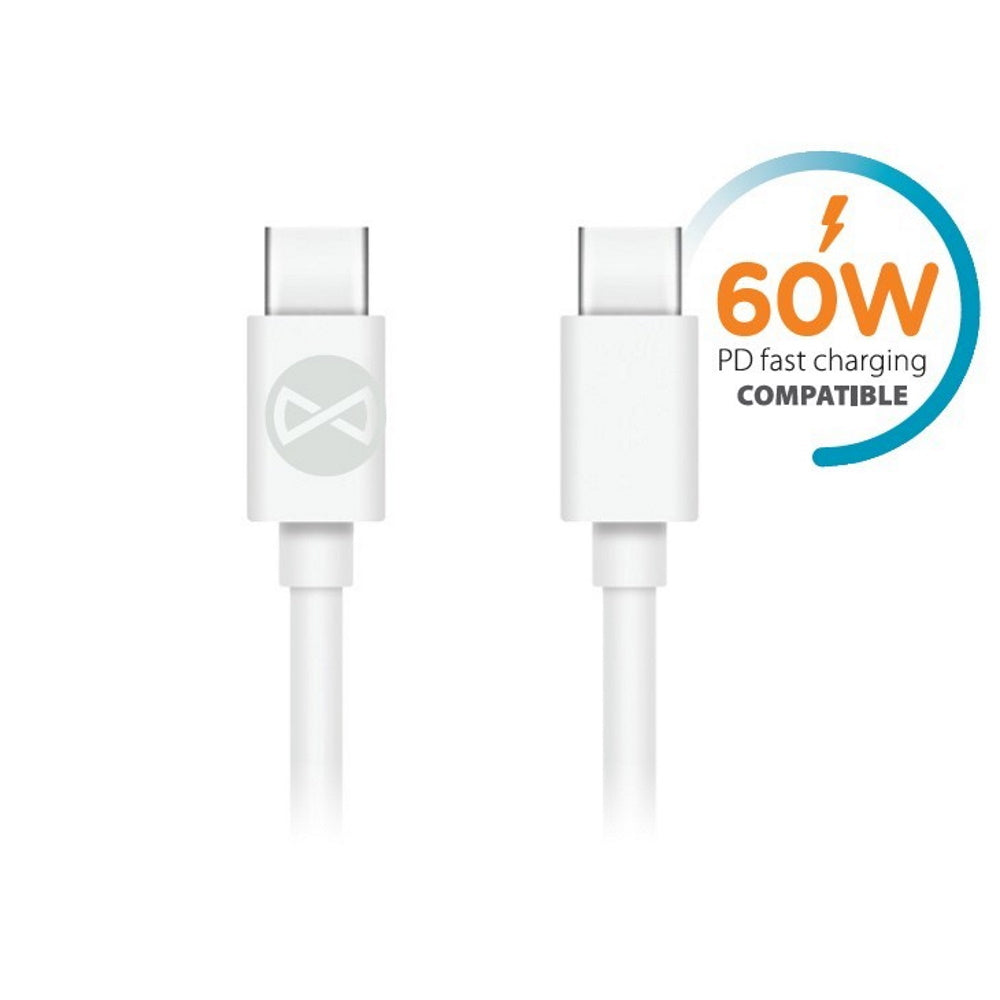 Cablu Forever Usb-c - Usb-c 1,0 M 60W Alb