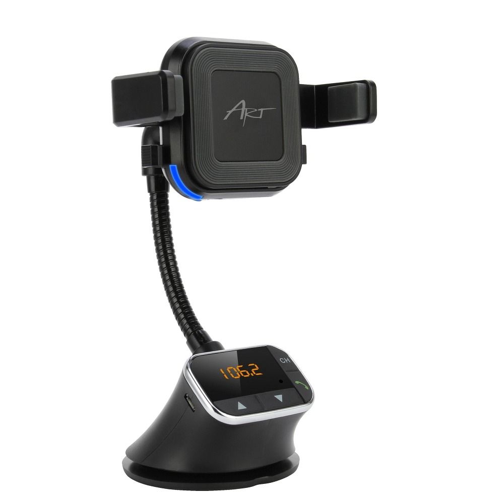 Suport auto 4in1 (Transmiter FM + Wireles Incarcator 10W + Car Boxa) Mp3tr Fm-09