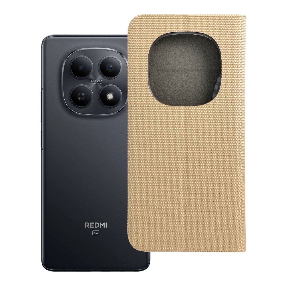 Husa Sensitive Book Flip pentru Xiaomi Redmi Note 15 PRO Plus 5G Auriu