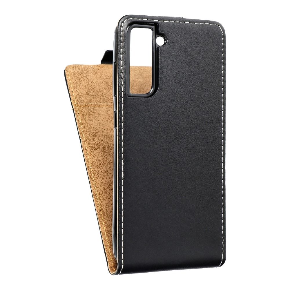 Husa Vertical Flip pentru Samsung S21 FE Slim Flexi Fresh Negru