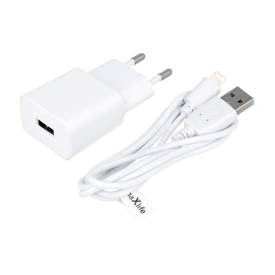 Cablu Maxlife Mxtc-01 Incarcator 1x USB 2.1A Alb + Lightning